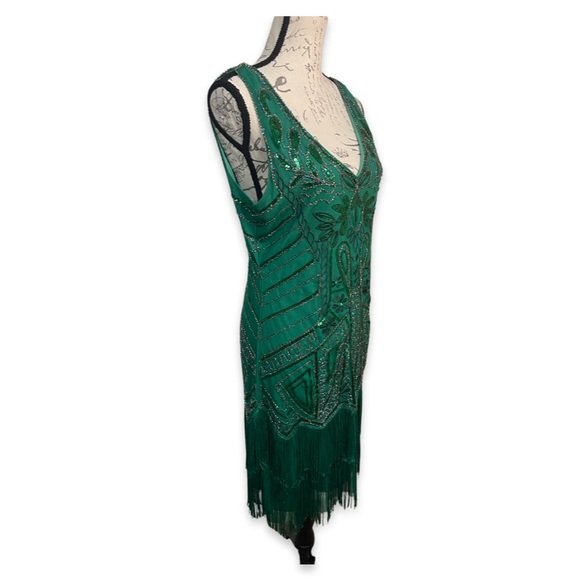 Babeyond 1920s Flapper Green Sequin Dress - XL - NWT - Picture 2 of 5